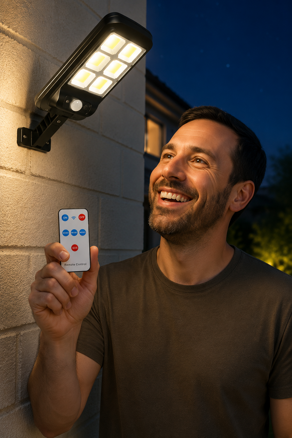 Lámpara Solar LED 120 LEDs con Sensor de Movimiento y Control Remoto | IP65