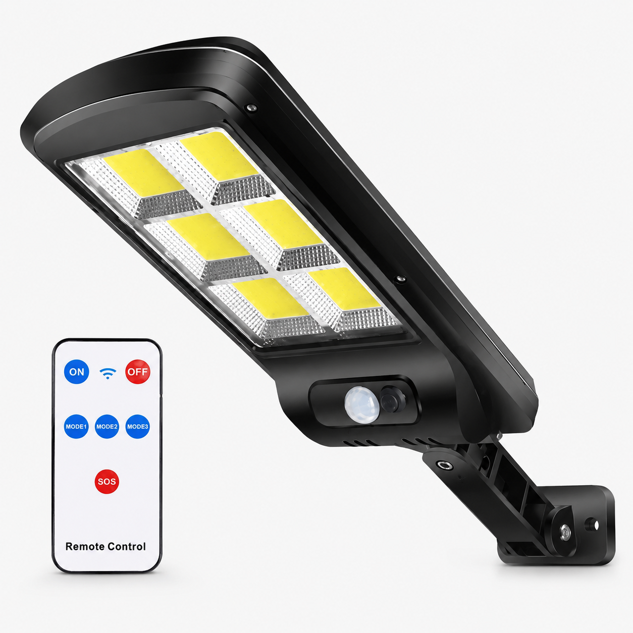 Lámpara Solar LED 120 LEDs con Sensor de Movimiento y Control Remoto | IP65