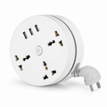Regleta Compacta 6 en 1 con Cable Retráctil 1.5m | 3 Enchufes + 3 USB