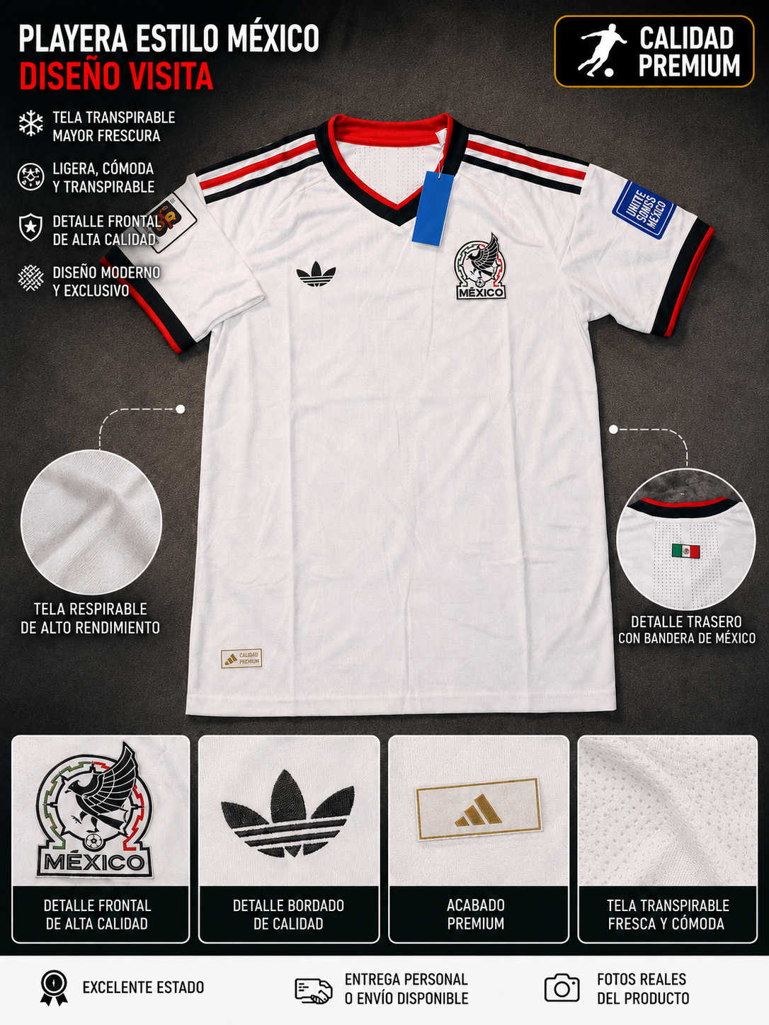 Playera Deportiva Estilo Selección Mexicana | Tela Transpirable | Unisex