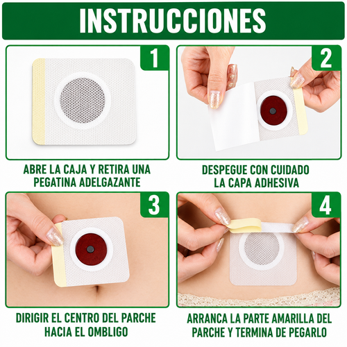 30 Parches Adelgazantes Slim 100% Natural | Reducción de Medidas | Abdomen y Cintura