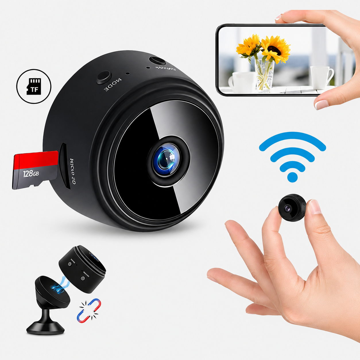 Mini Cámara de Seguridad WiFi A9 | Visión Nocturna | Detección de Movimiento