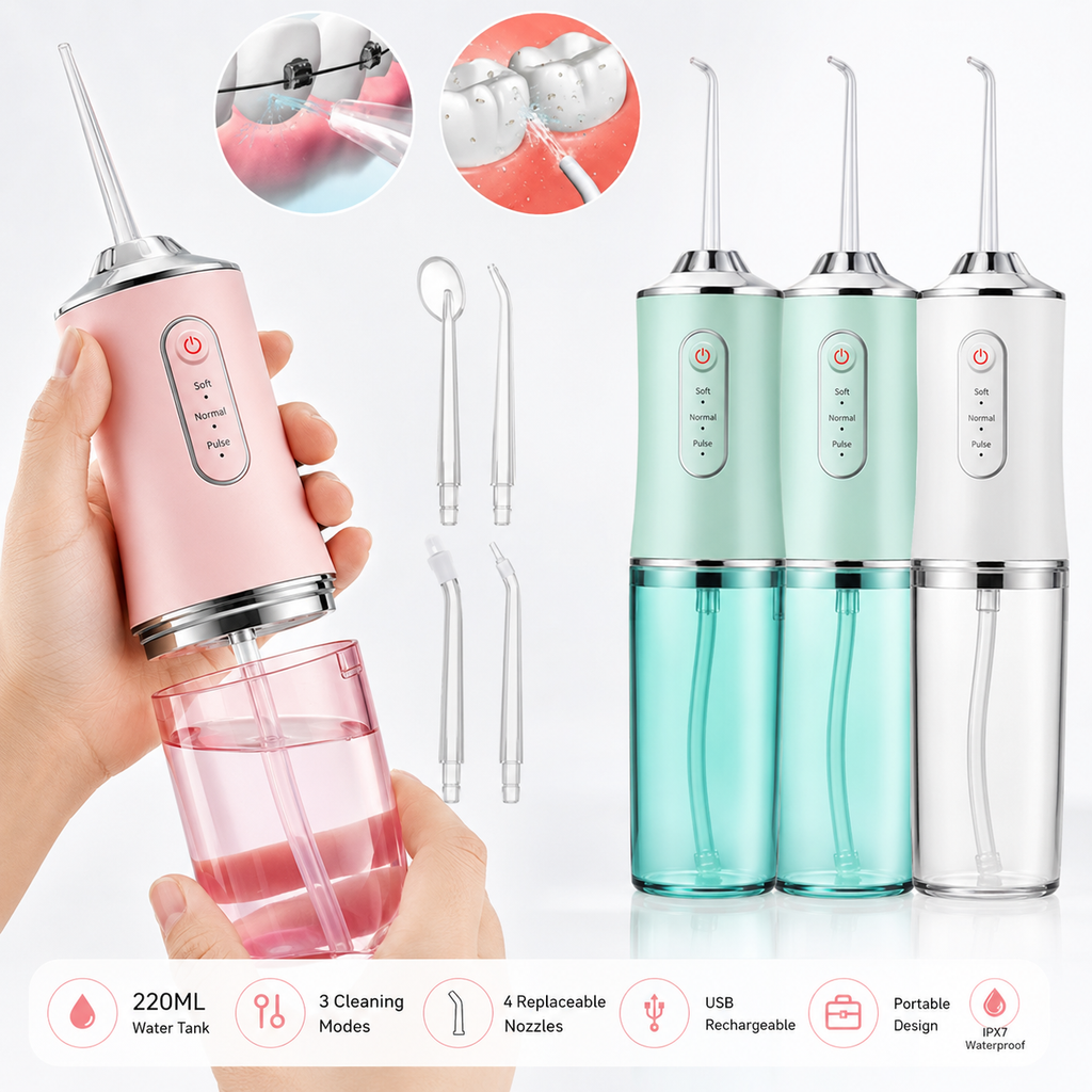 Irrigador Dental Inalámbrico Portátil | Limpieza Profunda para Brackets e Implantes