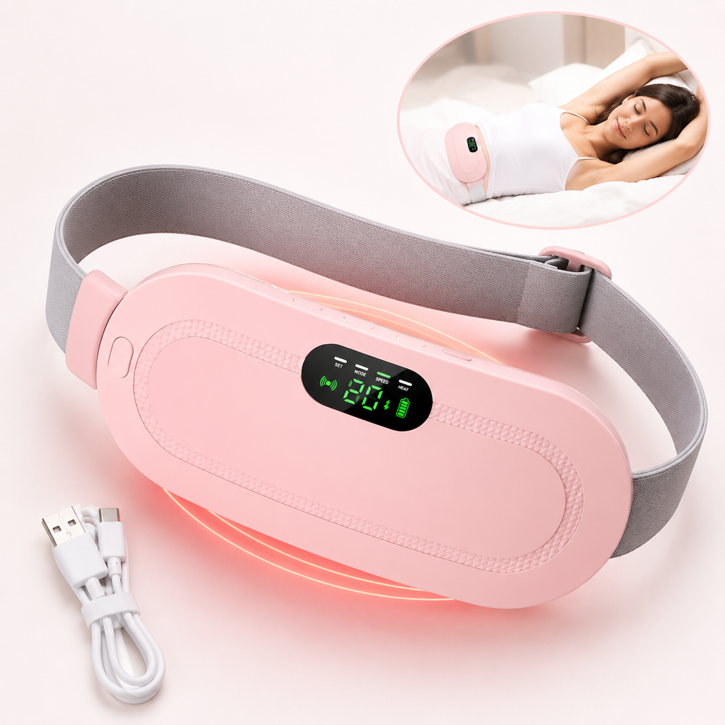 Cinturón Térmico para Cólicos Menstruales con Masaje y Calor | Recargable