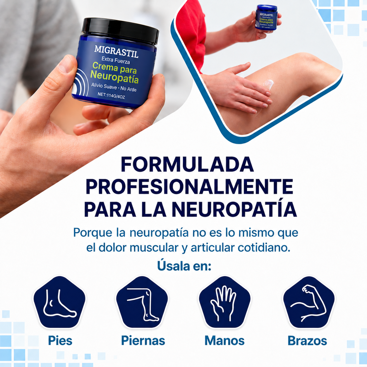Crema Migrastil Neuropatía — Alivio Tópico de Acción Rápida