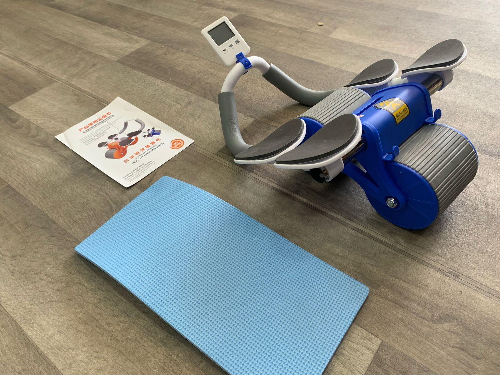 Rueda Abdominal con Pantalla LCD | Apoyabrazos Ergonómico | Contador de Repeticiones